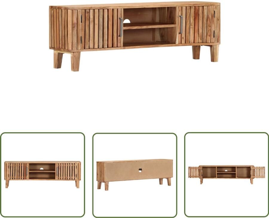 VidaXL Tv-meubel Massief acaciahout 130x30x45 cm Tv-meubel Acacia Hout Houten Tv-meubel Salontafel Livingroom Meubilering Modern Tv-meubel Bruine Tv-stand Televisie Tafel Mediastand