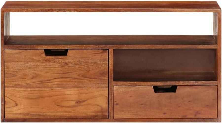 VidaXL Tv-meubel Massief Acaciahout 80x30x42 cm Tv-meubel Houten Tv-kast Acacia Hout Bruine Tv-kast Tv-tafel Media Kast Living Room Meubilering Interieur Decoratie Modern Tv-meubel