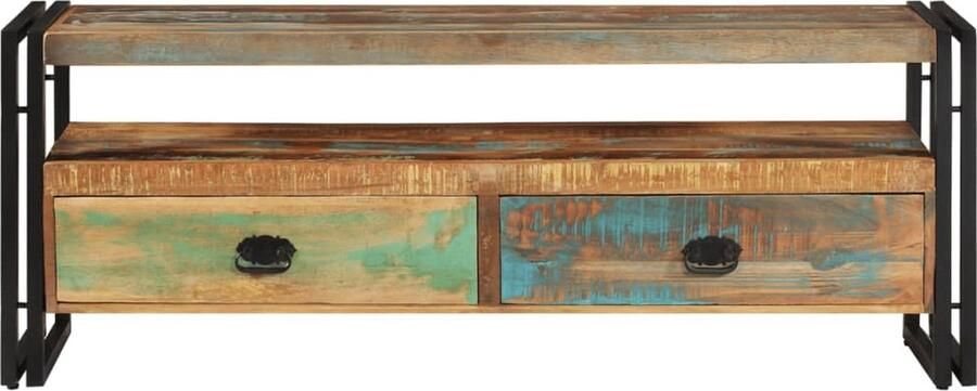 VidaXL Tv-meubel Massief Gerecycled Hout 120x35x45 cm Tv-meubel Vintage Meubels Houten Tv-stand Recycelde Hout Handmade Furniture Design Tv-tafel