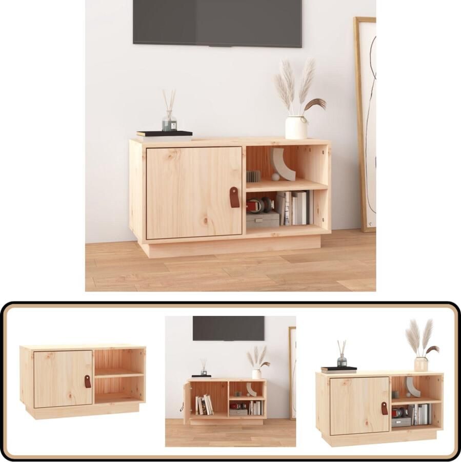 VidaXL Tv-meubel massief grenenhout 70x34x40 cm Televisie Kast Houten Meubels Grenenhouten Kast Salontafel Woonkamerdecoratie
