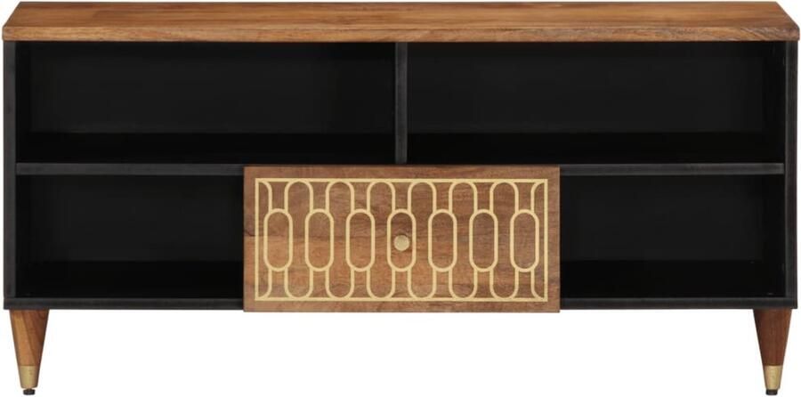 VidaXL Tv-meubel Massief Mangohout 100x33x46 cm Tv-meubel Tv-meubelen Tv Kast Opbergkast - Foto 3