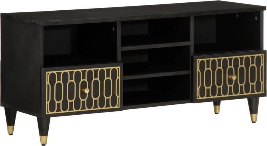 VidaXL Tv-meubel massief mangohout 100x33x46 cm TV Kast Salontafel Houten Tv Stand Vintage Tv Meubel Retro Tv Unit