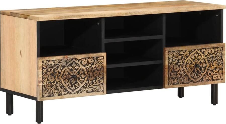VidaXL Tv-meubel Massief Mangohout 100x33x46 cm Tv-meubel Tv-meubelen Tv Kast Opbergkast
