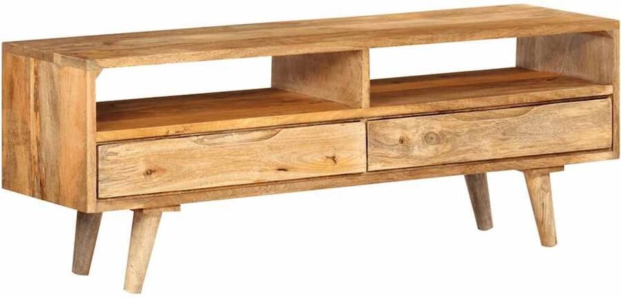 The Living Store Tv-meubel 110x30x41 cm massief mangohout Tv-meubel Mangohout Vintage Tv Kast Salontafel Media Kast - Foto 2