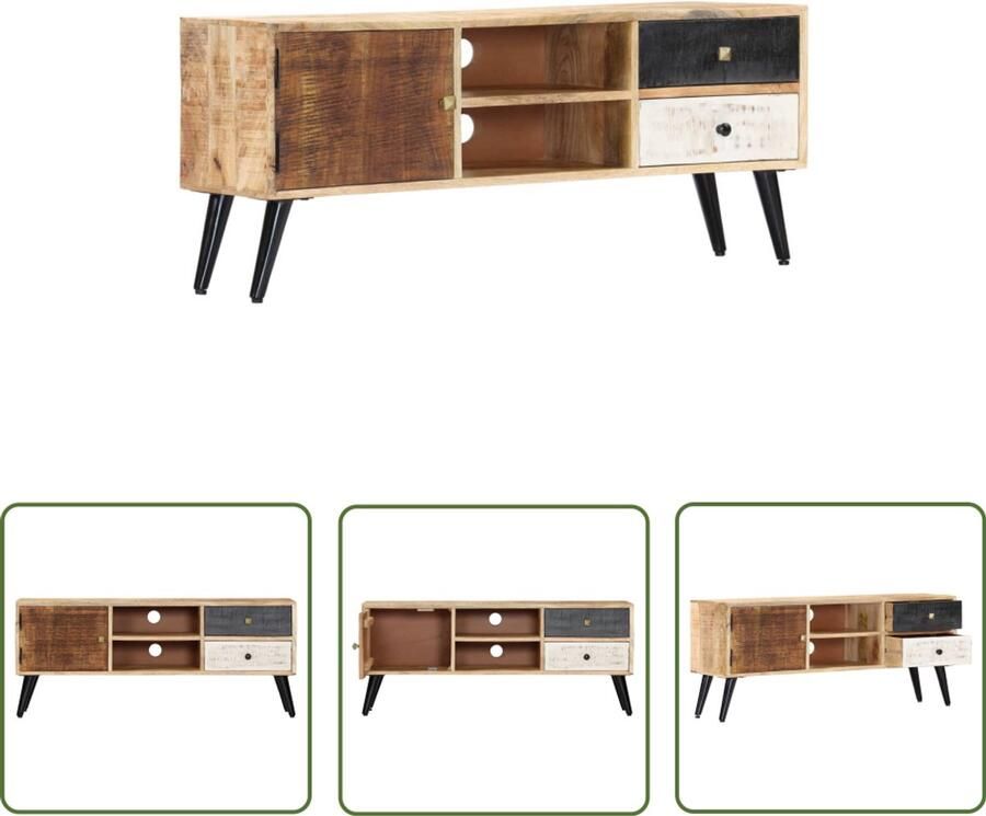 VidaXL Tv-meubel Massief Mangohout 115x30x47 cm Vintage Tv-meubel Tv-stand Mangohouten Tv-tafel Retro Tv-meubel Livingroom Furniture Entertainment Center