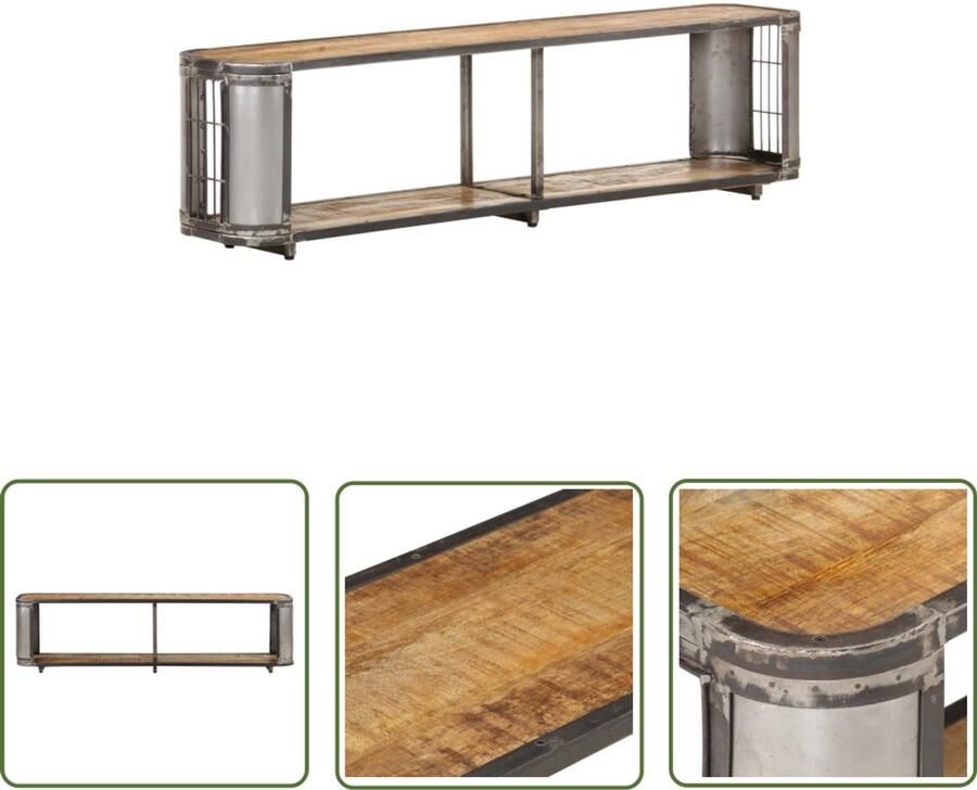 VidaXL Tv-meubel Massief mangohout 150x30x40 cm Televisiemeubel Industrieel Design Mangohout Opbergruimte Woonkamerdecoratie Vintage Meubilair Tv Stand Mediabox Bruin