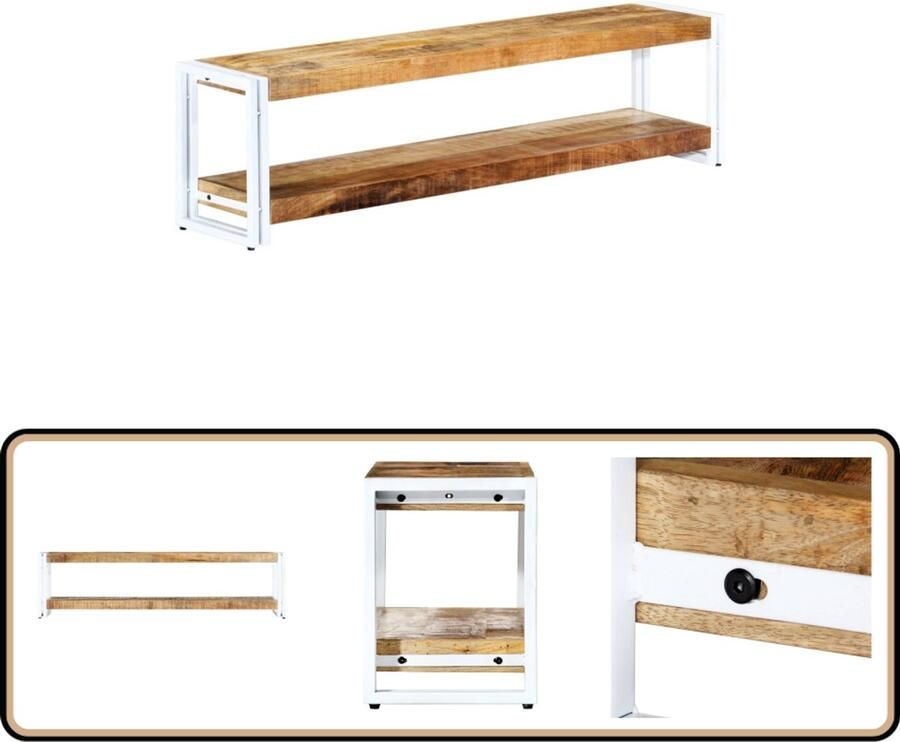 VidaXL Tv-meubel Massief mangohout 150x30x40 cm TV-meubel Industriele Meubelen Houten TV-standaard Mango Wood Furniture Vintage TV-kast
