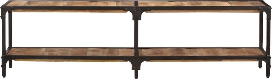 VidaXL Tv-meubel Massief Mangohout 150x30x41 cm Tv Kast Mangohout Meubilair Vintage Tv Stand Mediabox Salontafel Bruine Tv Kast Houtsoort Industriële Tv Kast Opslagruimte Design Tv Kast Living Room Furniture