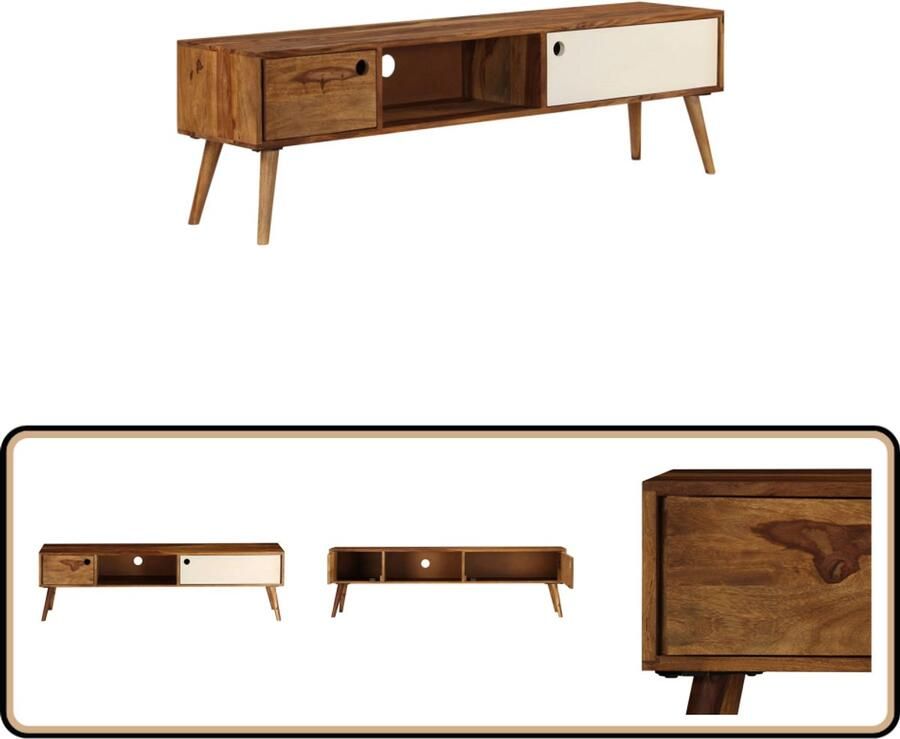 VidaXL Tv-meubel Massief Sheeshamhout 140x30x40 cm Tv Kast Sheeshamhouten Meubels Bruine Tv Kast Witte Tv Kast Salontafel