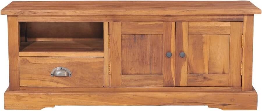 VidaXL Tv-meubel Massief Teakhout 100x30x40 cm Tv-meubel Teak Hout Landelijke Stijl Salontafel Woonkamer Meubilair Vintage Tv-stand Koloniale Stijl