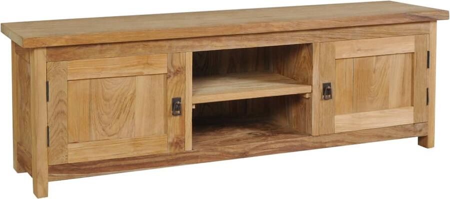 VidaXL Tv-meubel Massief Teakhout 120x30x40 cm Tv-meubel Teak Houten Meubilair Landelijke Tv-stand Salontafel Kamerdecoratie Vintage Tv-meubel Rustic Furniture Living Room Furniture Media Cabinet - Foto 3