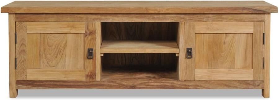 VidaXL Tv-meubel Massief Teakhout 120x30x40 cm Tv-meubel Teak Houten Meubilair Landelijke Tv-stand Salontafel Kamerdecoratie Vintage Tv-meubel Rustic Furniture Living Room Furniture Media Cabinet - Foto 2