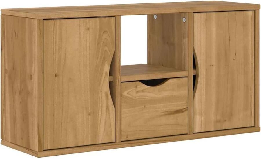 VidaXL Tv-meubel met lade ODDA 79x24x40 cm massief grenenhout