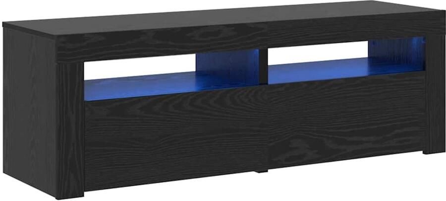 VidaXL Tv-meubel met LED 120x35x40 cm bewerkt hout zwart eiken