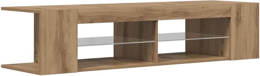 VidaXL Tv-meubel met LED 135x39x30 cm bewerkt hout artisanaal eiken