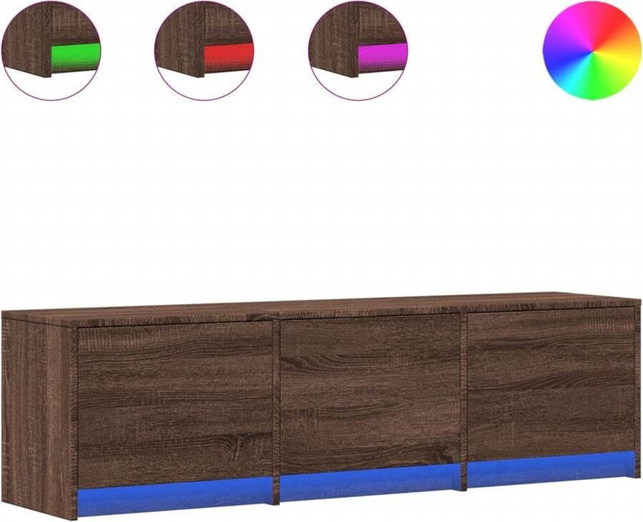 VidaXL Tv-meubel met LED 140x34x40 cm bewerkt hout bruin eikenkleurig