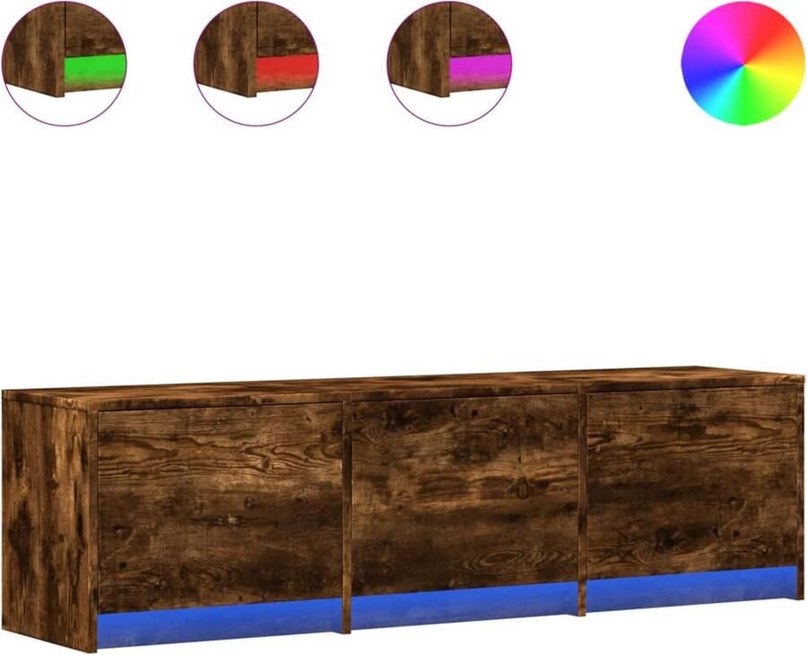 VidaXL Tv-meubel met LED 140x34x40 cm bewerkt hout gerookt eikenkleur