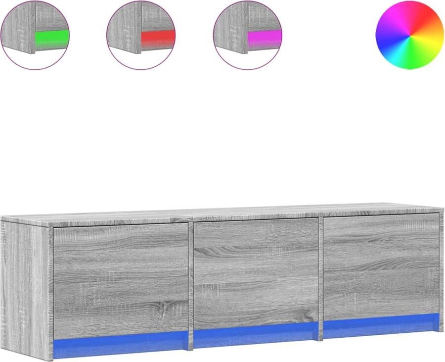 VidaXL Tv-meubel met LED 140x34x40 cm bewerkt hout grijs sonoma eiken