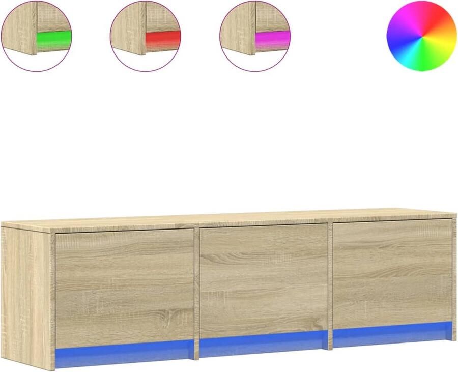VidaXL Tv-meubel met LED 140x34x40 cm bewerkt hout sonoma eikenkleurig