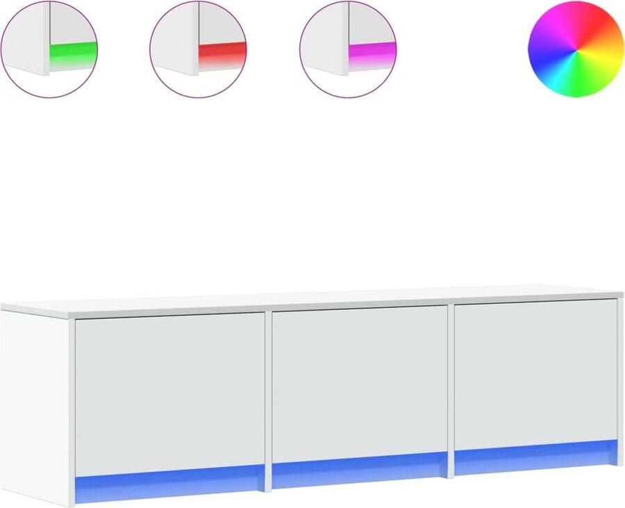 VidaXL Tv-meubel met LED 140x34x40 cm bewerkt hout wit