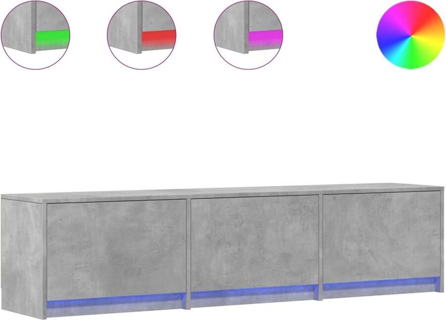 VidaXL Tv-meubel met LED 165x34x40 cm bewerkt hout betongrijs
