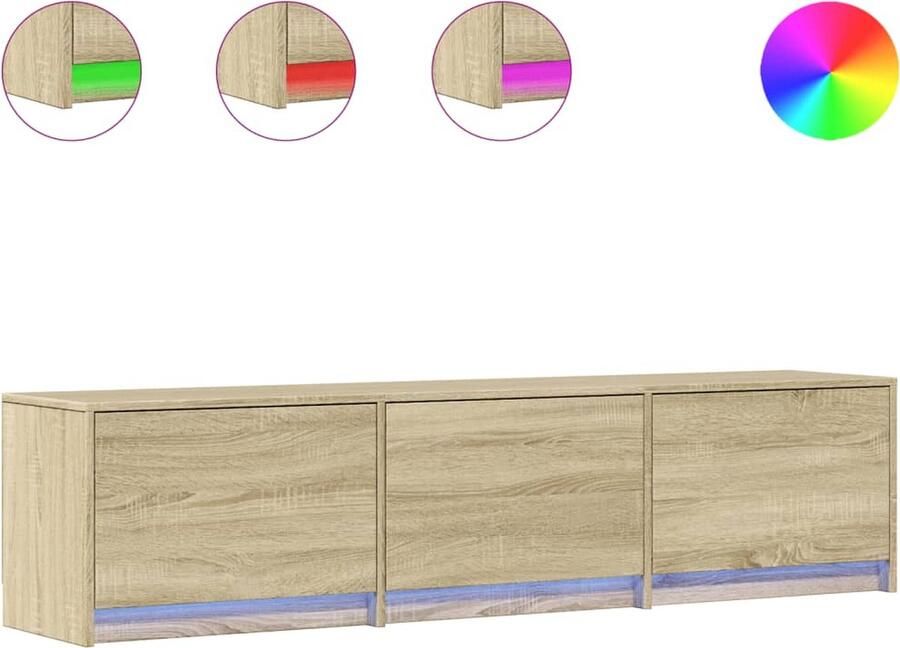 VidaXL Tv-meubel met LED 165x34x40 cm bewerkt hout sonoma eikenkleurig