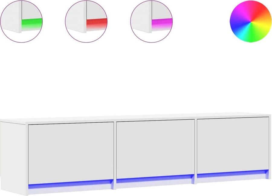 VidaXL Tv-meubel met LED 165x34x40 cm bewerkt hout wit
