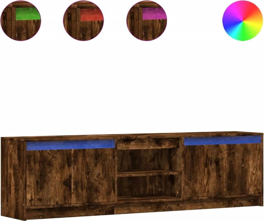 VidaXL Tv-meubel met LED 180x34x50 cm bewerkt hout gerookt eikenkleur