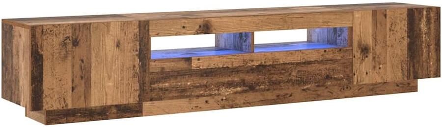 VidaXL Tv-meubel met LED 200x35x40 cm bewerkt hout oud hout - Foto 2