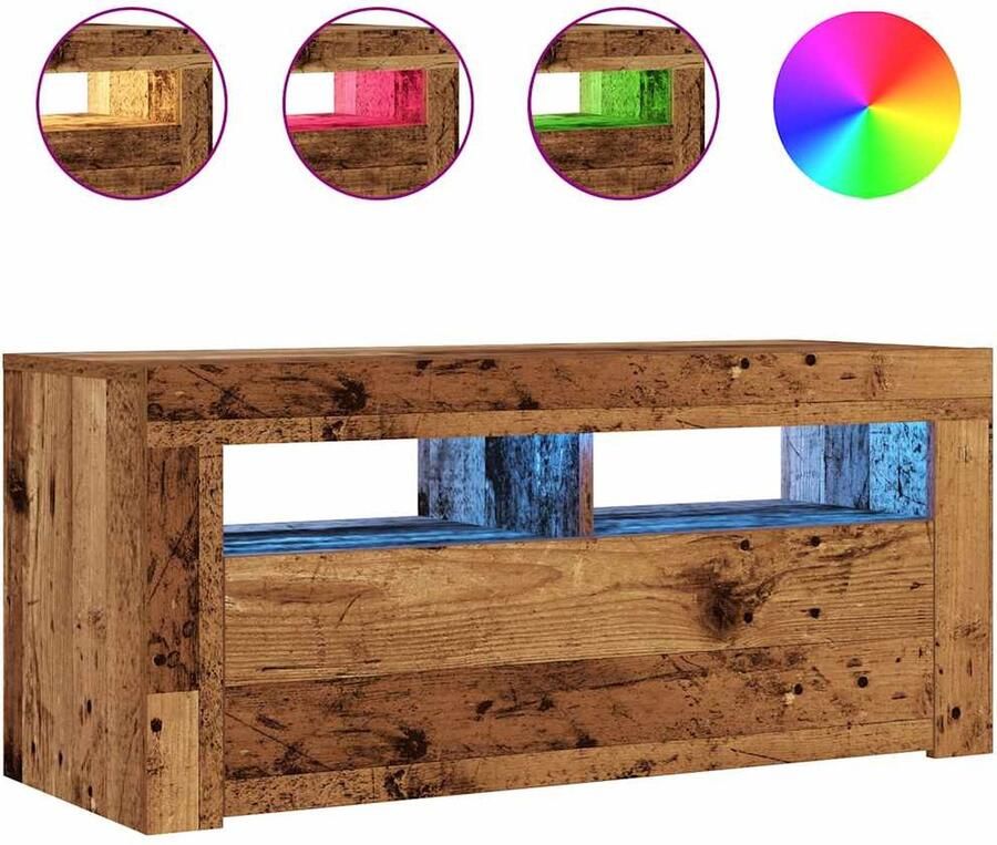 VidaXL Tv-meubel 90x35x40 cm Bewerkt hout Oud hout Tv-meubel Tv-kasten -Tv-standaard Hifi-kast