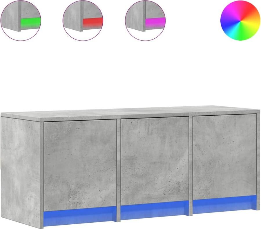 VidaXL Tv-meubel met LED 97x34x40 cm bewerkt hout betongrijs