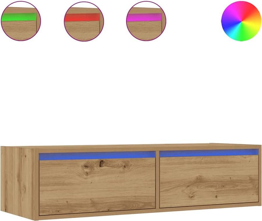 VidaXL Tv-meubel met LED-verlichting 100X35 5x25 cm artisanaal eiken