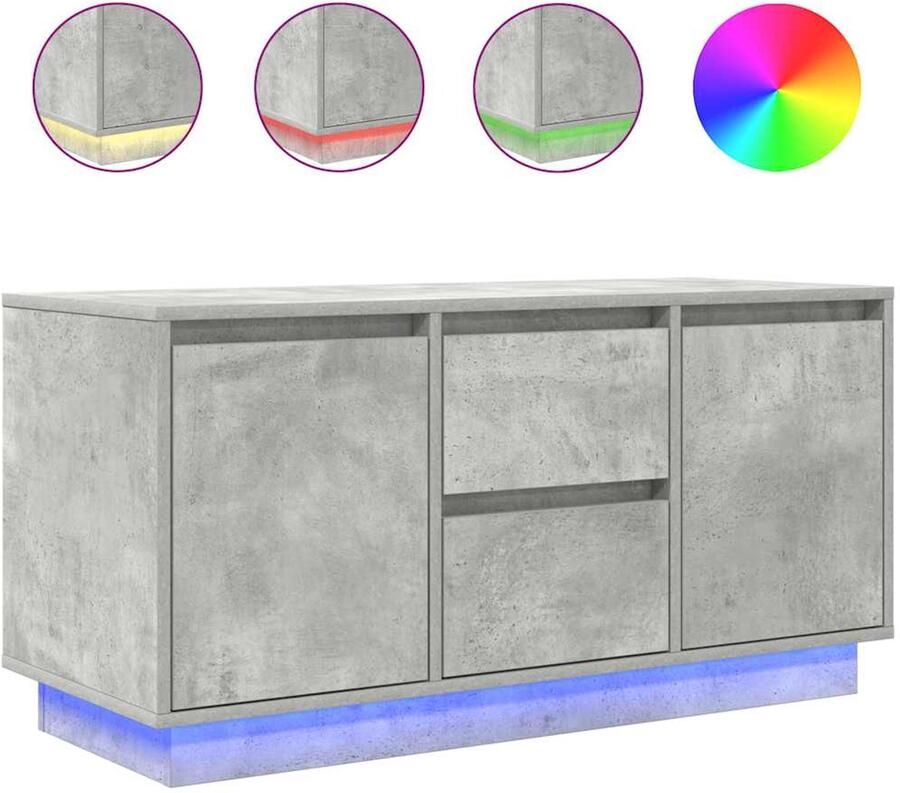 VidaXL Tv-meubel met LED-verlichting 100x41x50 cm betongrijs