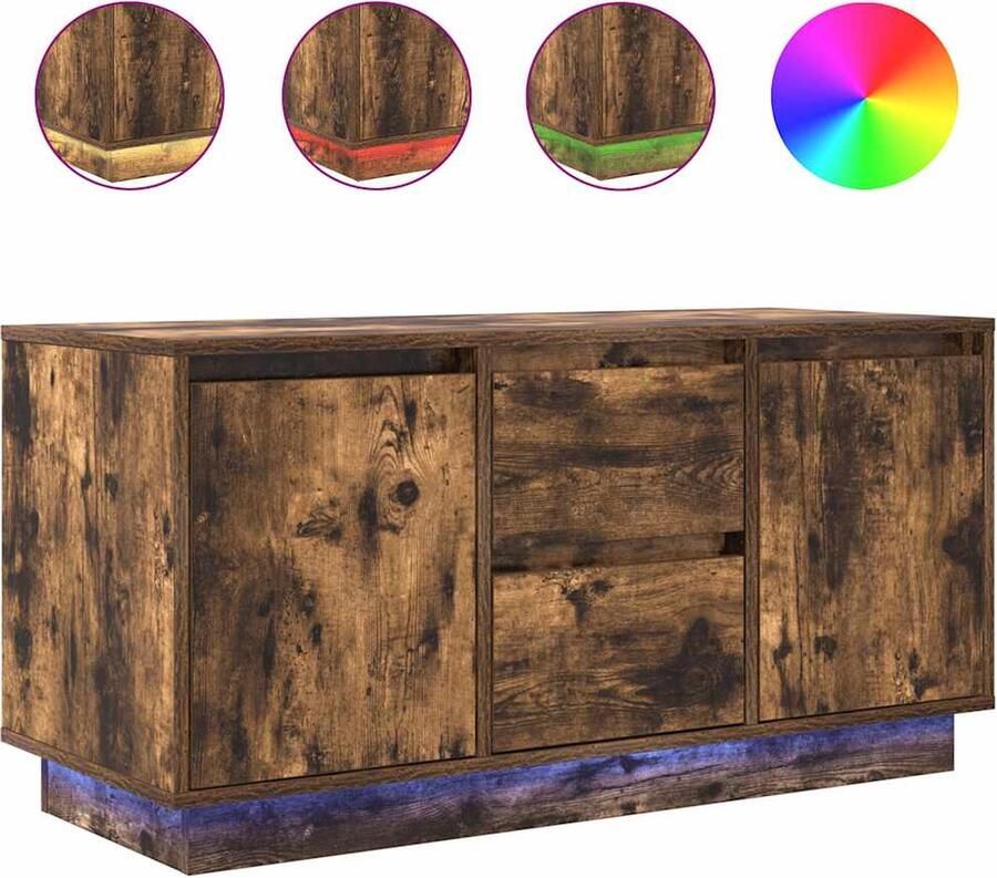VidaXL Tv-meubel met LED-verlichting 100x41x50 cm gerookt eikenkleurig