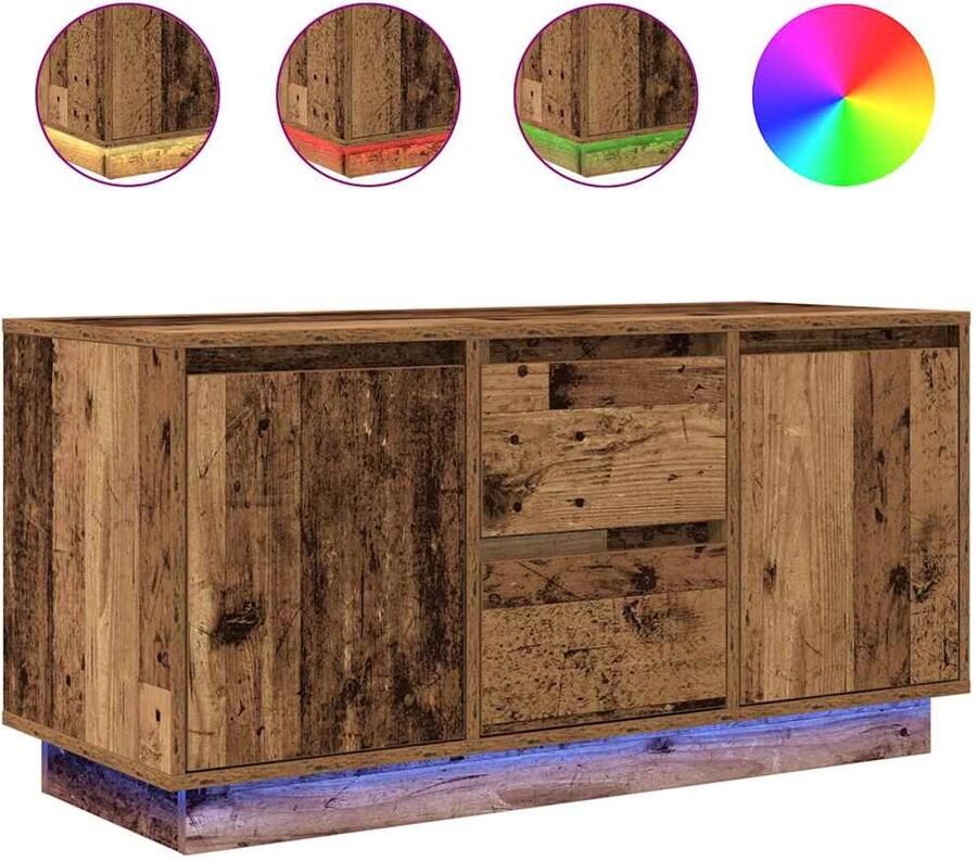 VidaXL Tv-meubel met LED-verlichting 100x41x50 cm oud houtkleurig