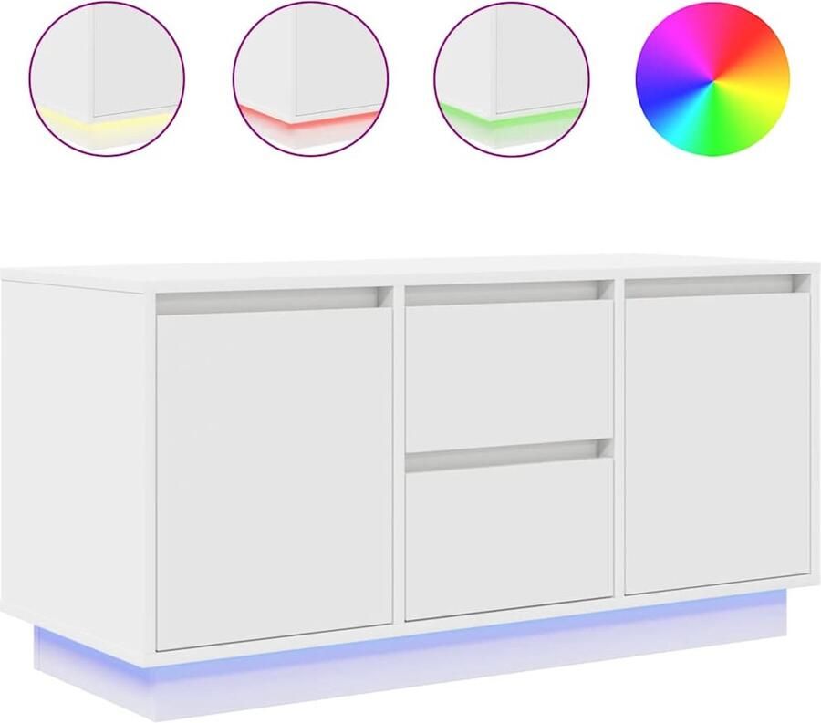 VidaXL Tv-meubel met LED-verlichting 100x41x50 cm wit