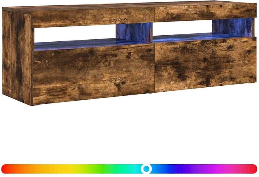 VidaXL -Tv-meubel-met-LED-verlichting-120x35x40-cm-gerookt-eikenkleurig - Foto 5