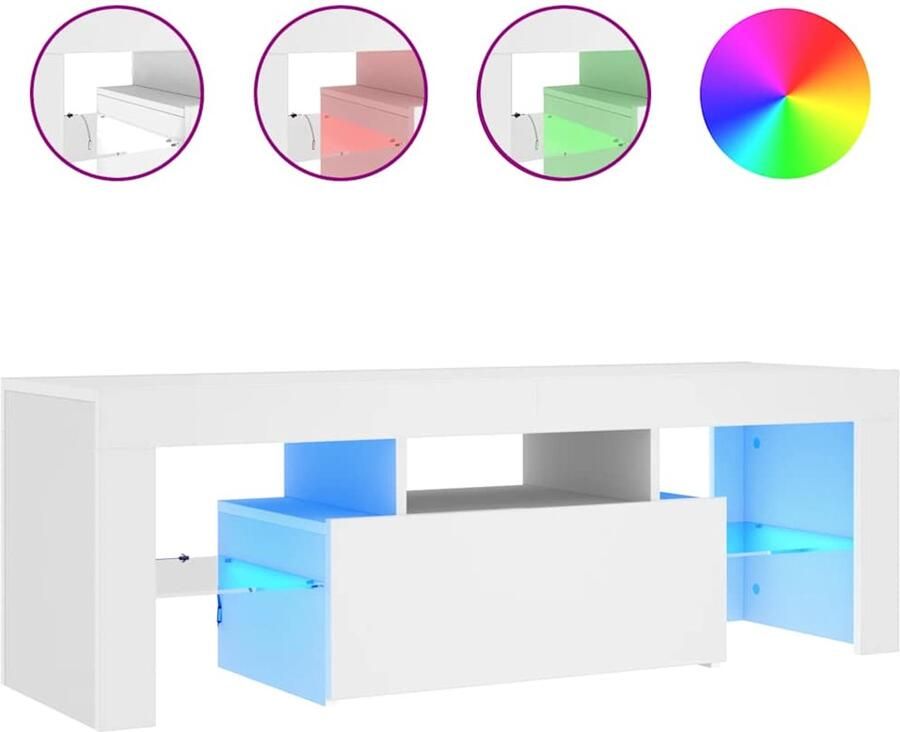 VidaXL -Tv-meubel-met-LED-verlichting-120x35x40-cm-wit - Foto 7