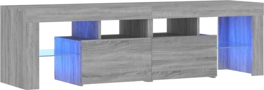 VidaXL -Tv-meubel-met-LED-verlichting-140x36 5x40-cm-grijs-sonoma-eiken - Foto 3