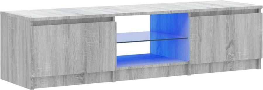 VidaXL -Tv-meubel-met-LED-verlichting-140x40x35 5-cm-grijs-sonoma-eiken - Foto 5