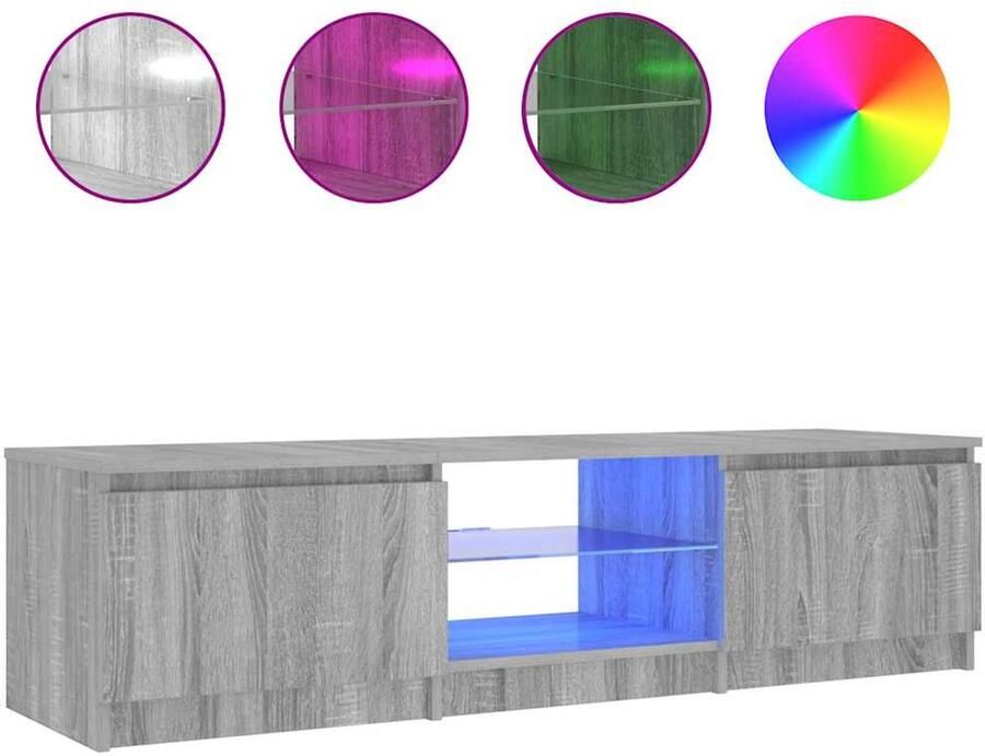 VidaXL -Tv-meubel-met-LED-verlichting-140x40x35 5-cm-grijs-sonoma-eiken - Foto 2