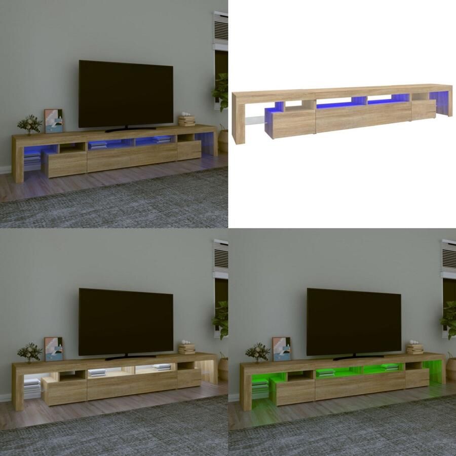 VidaXL Tv-meubel met LED-verlichting 260x36 5x40cm sonoma eikenkleurig Tv-kast Tv-kasten Tv-meubel Met LED-verlichting