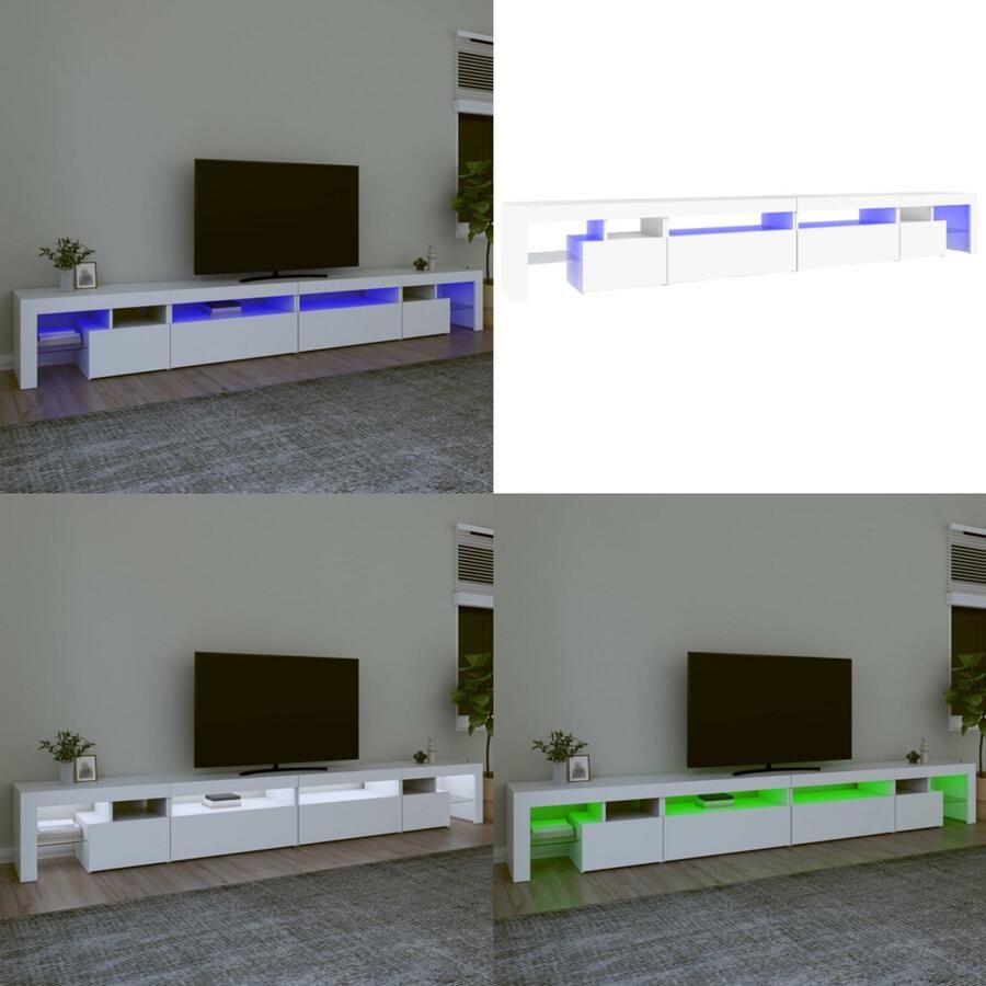 VidaXL Tv-meubel met LED-verlichting 290x36 5x40 cm wit Tv-kast Tv-kasten Tv-meubel Met LED-verlichting