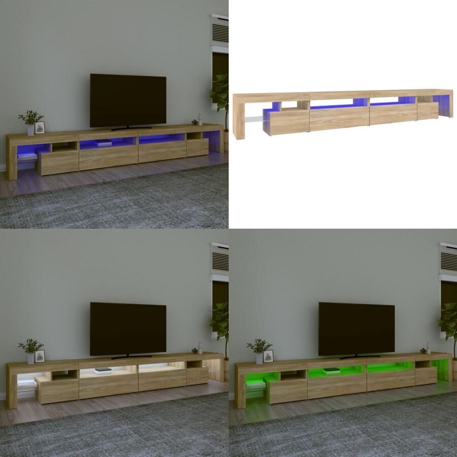 VidaXL Tv-meubel met LED-verlichting 290x36 5x40cm sonoma eikenkleurig Tv-kast Tv-kasten Tv-meubel Met LED-verlichting