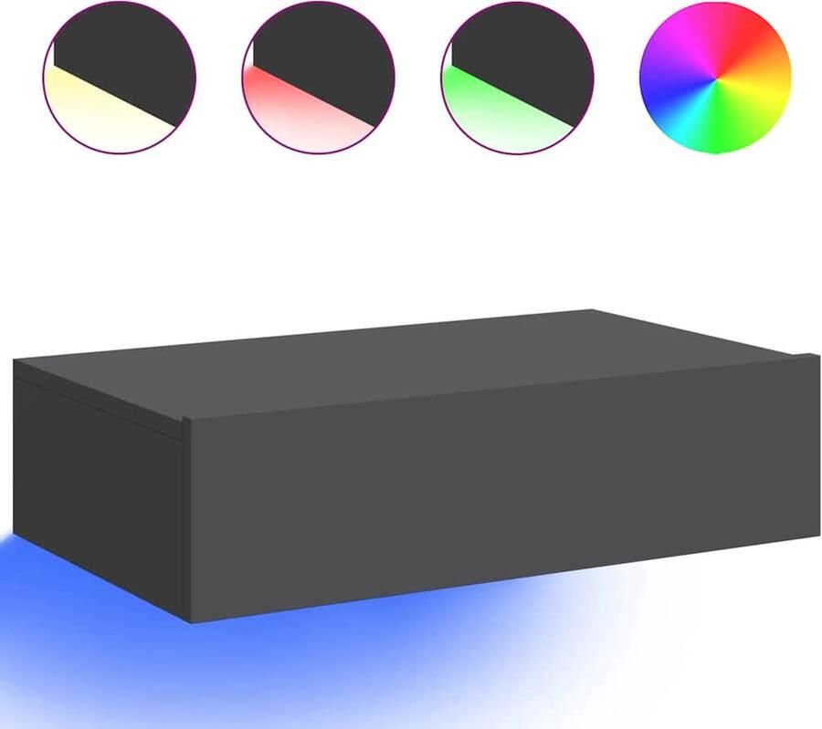 VidaXL Tv-meubel met LED-verlichting 60x35x15 5 cm grijs