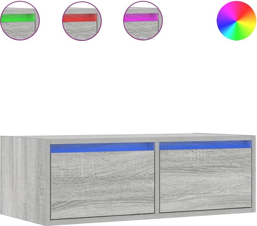 VidaXL Tv-meubel met LED-verlichting 75x35 5x25 cm grijs sonoma eiken