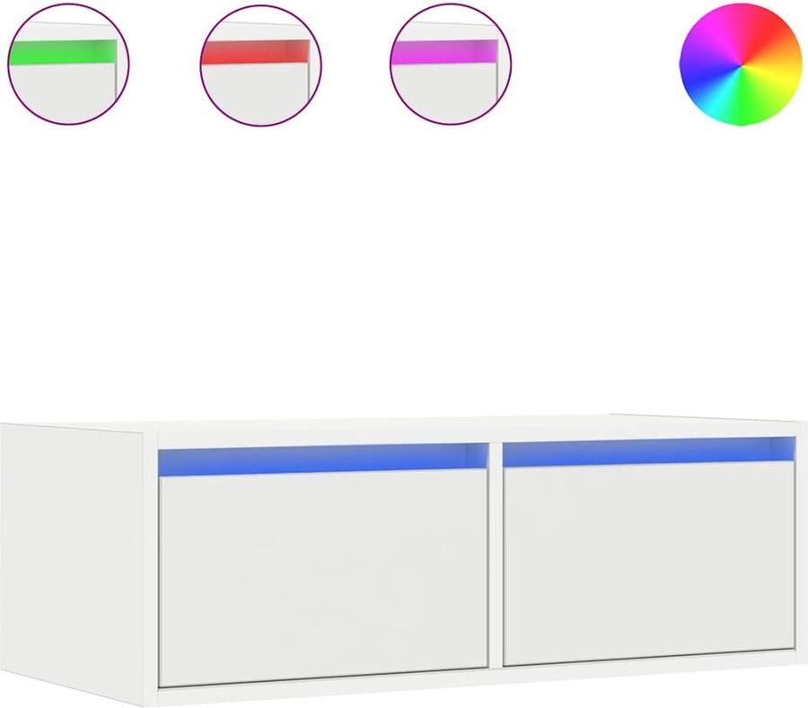 VidaXL Tv-meubel met LED-verlichting 75x35 5x25 cm wit