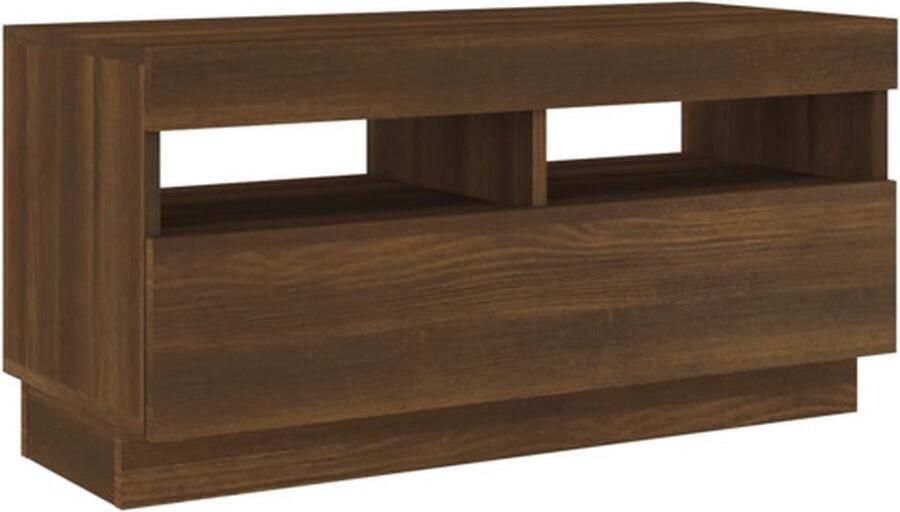 VidaXL -Tv-meubel-met-LED-verlichting-80x35x40-cm-bruineikenkleurig - Foto 4
