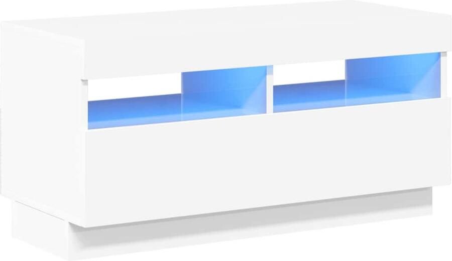 VidaXL -Tv-meubel-met-LED-verlichting-80x35x40-cm-hoogglans-wit - Foto 4