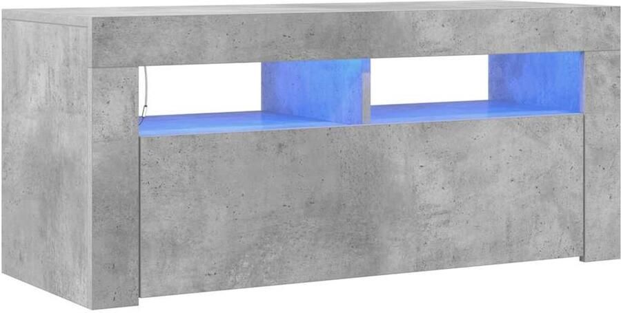 VidaXL -Tv-meubel-met-LED-verlichting-90x35x40-cm-betongrijs - Foto 7